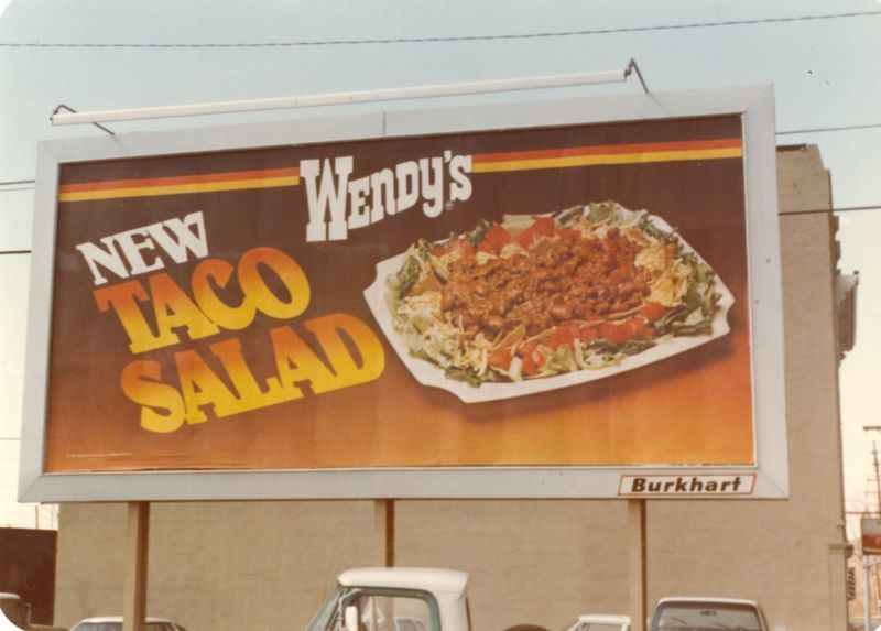Wendy's New Taco Salad Billboard, somewhere in Indiana, 1982