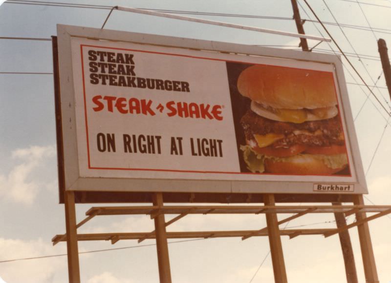 Steak 'n Shake Billboard, somewhere in Indiana, 1986