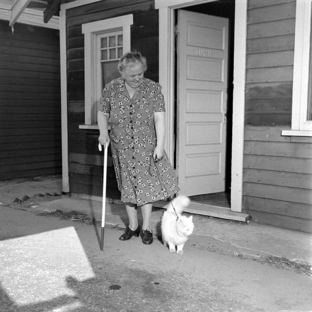 The Surprising Story of Carolyn Swanson and her Seeing-Eye Persian Cat, 1947