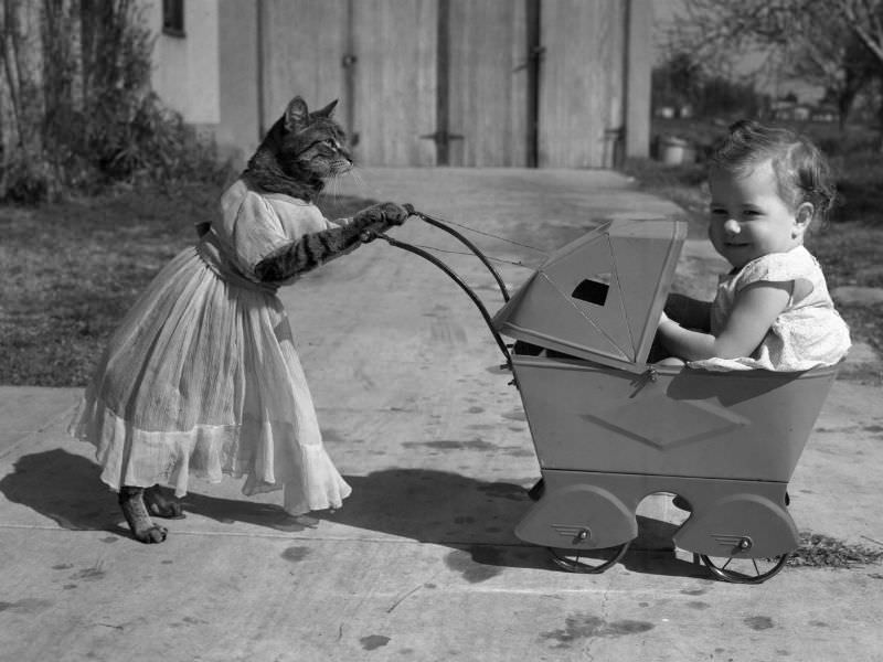 The Timeless Bond: Children and Animals in Vintage Pictures