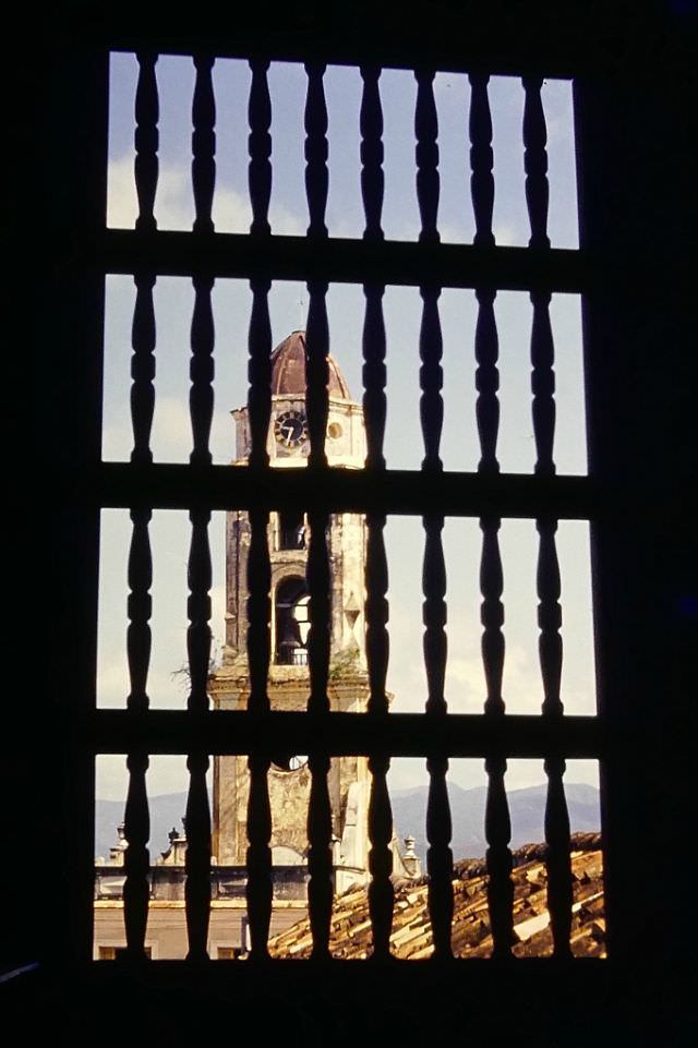 Through a wood framed window, Cuba, 1950