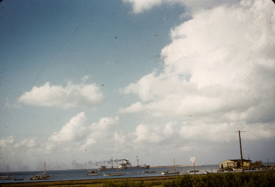 Sea port town, La Isabela, Cuba, 1956