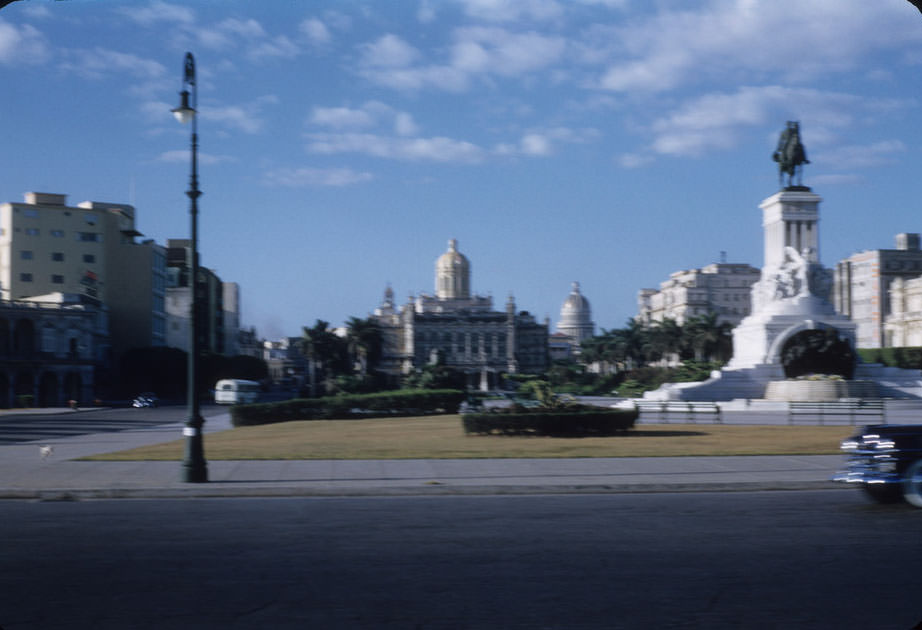 Equestrian statue in park, Havana, Cuba