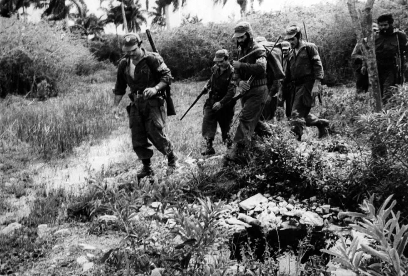Cuba, Military, Group of Castro Rebels in Central Cuba, 1958.