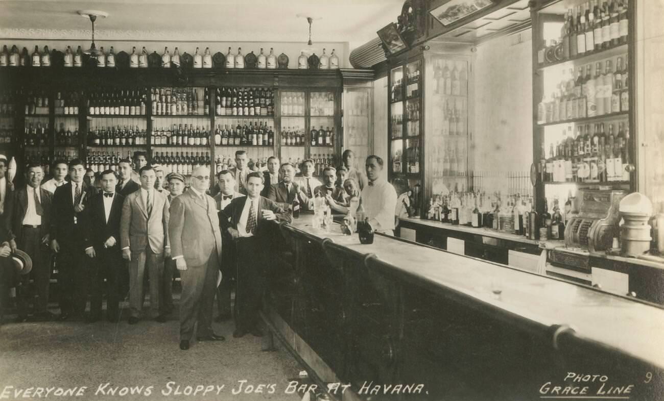 "Everyone Knows Sloppy Joe's Bar at Havana," c. 1950s. Creator: Grace Line.