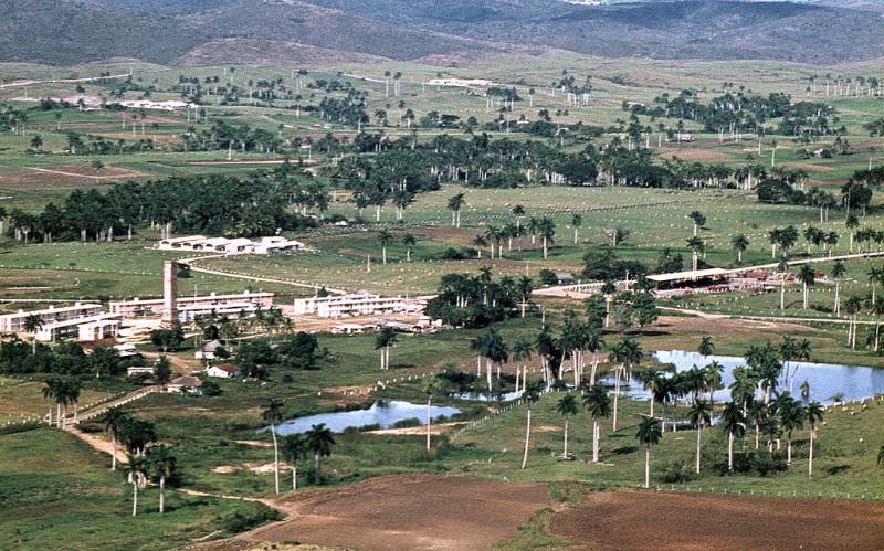 Area with a processing agricultural products plant and workers' housing, Cuba, 1976
