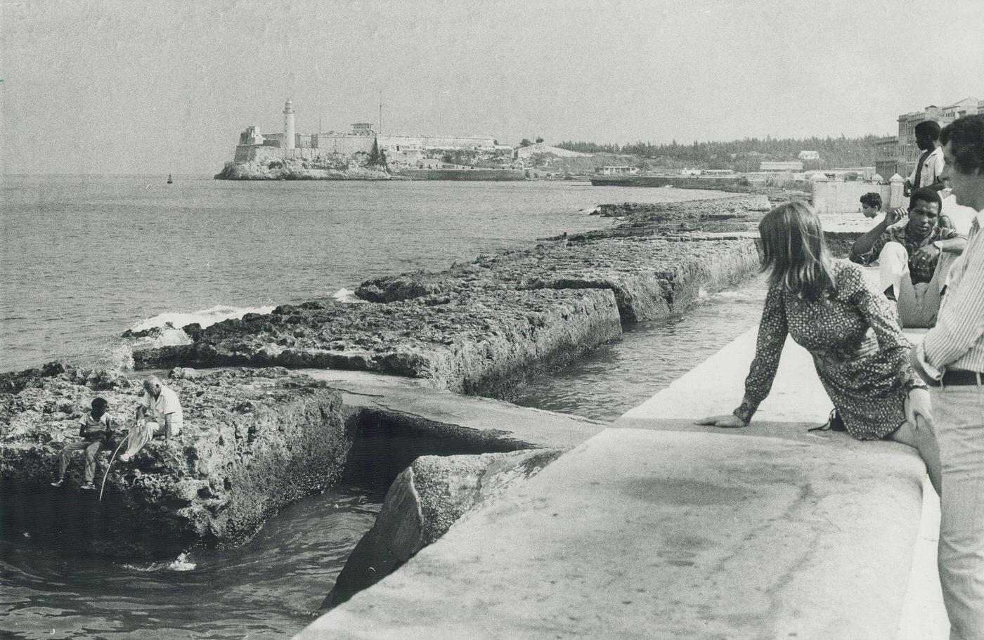 Castillo del Morro, once a prison for English pirates, Havana waterfront, Cuba, 1978.