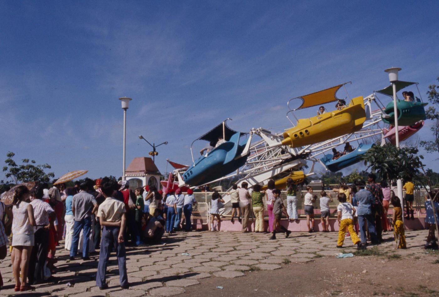 Japanese Amusement park in Lenin Park, featured in 'Closeup: Cuba - The Castro Generation', Havana, Cuba, 1977.
