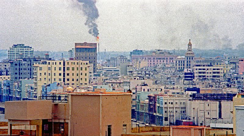 Havana's smoggy skyline, Havana, 1981