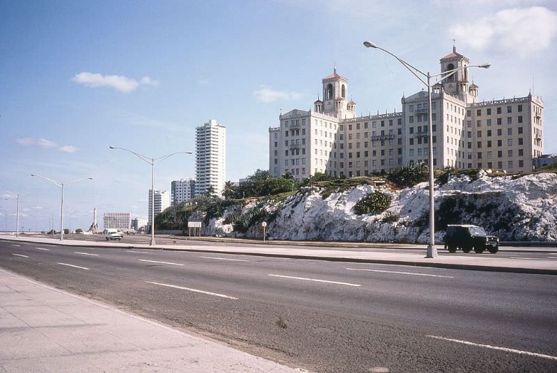 View, across the Malecon, of the historic Hotel Nacional de Cuba, Havana.