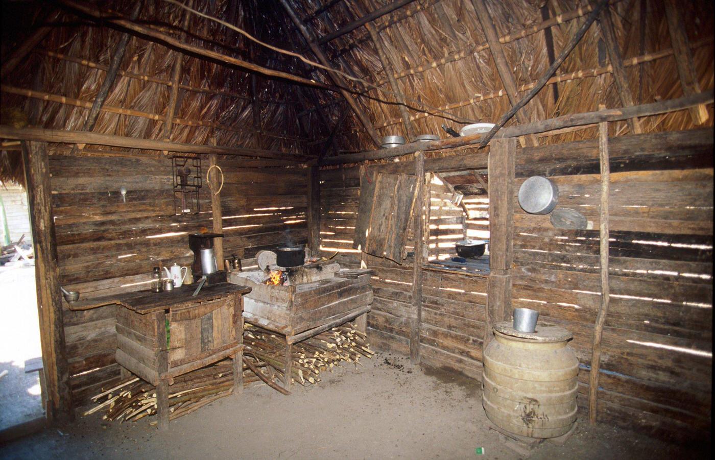 Inner view of a Cuban peasants' house in Guantanamo, Cuba, 1990.