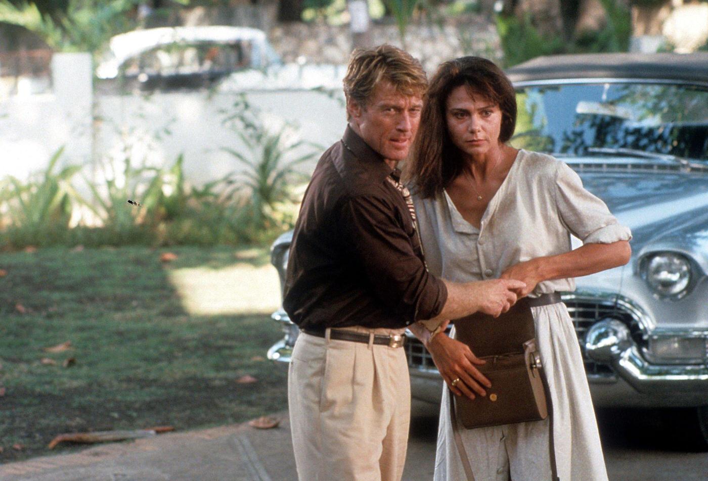 Robert Redford and Lena Olin in a scene from the film 'Havana', 1990.