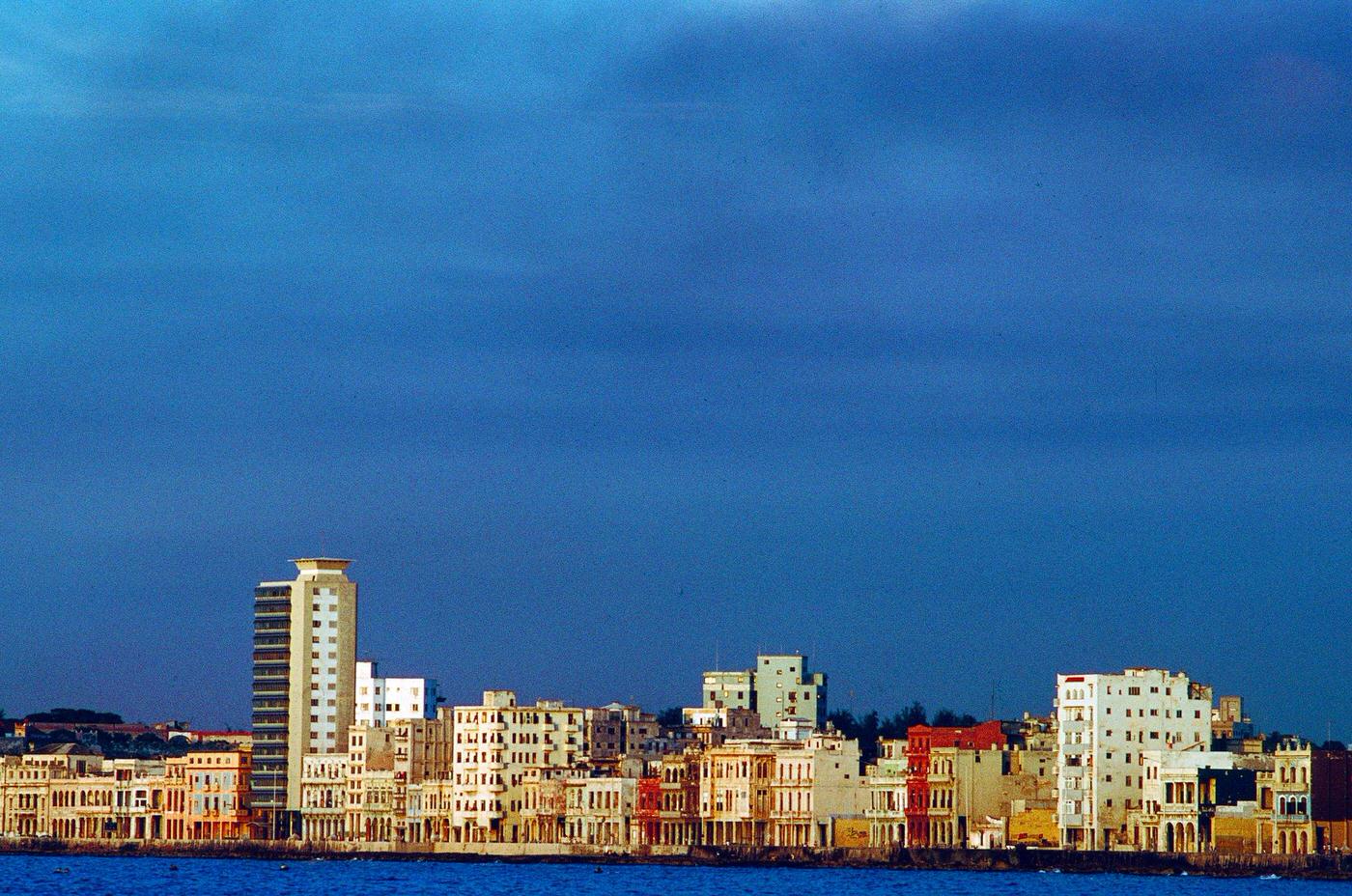 Residential buildings along the Malecon Blvd in Havana, Cuba, 1993.