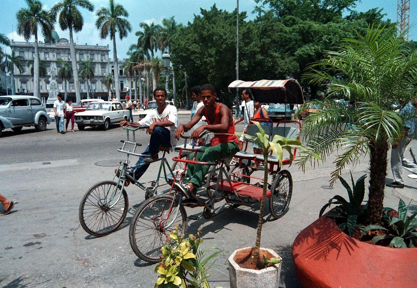 Bicycle rickshaws in Havana, Cuba.
