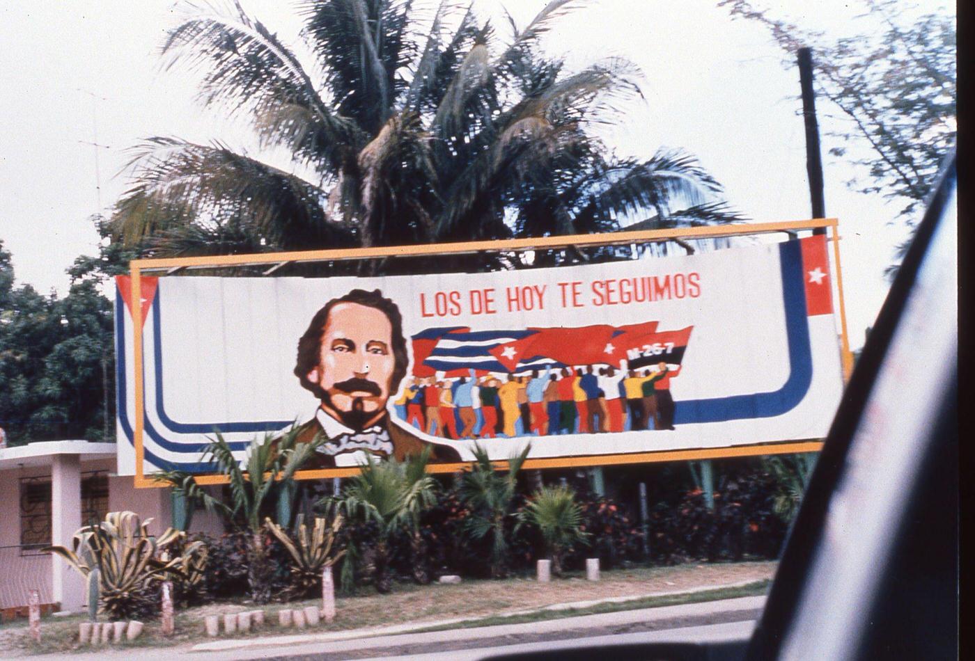 Billboard featuring Cuban revolutionary Carlos Manuel de Cespedes near Baracoa, Cuba, 1997.