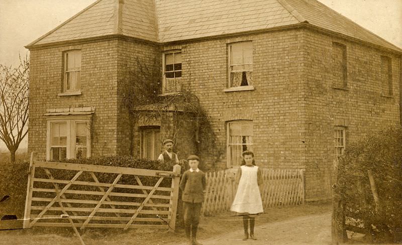 At the gate of a detached house