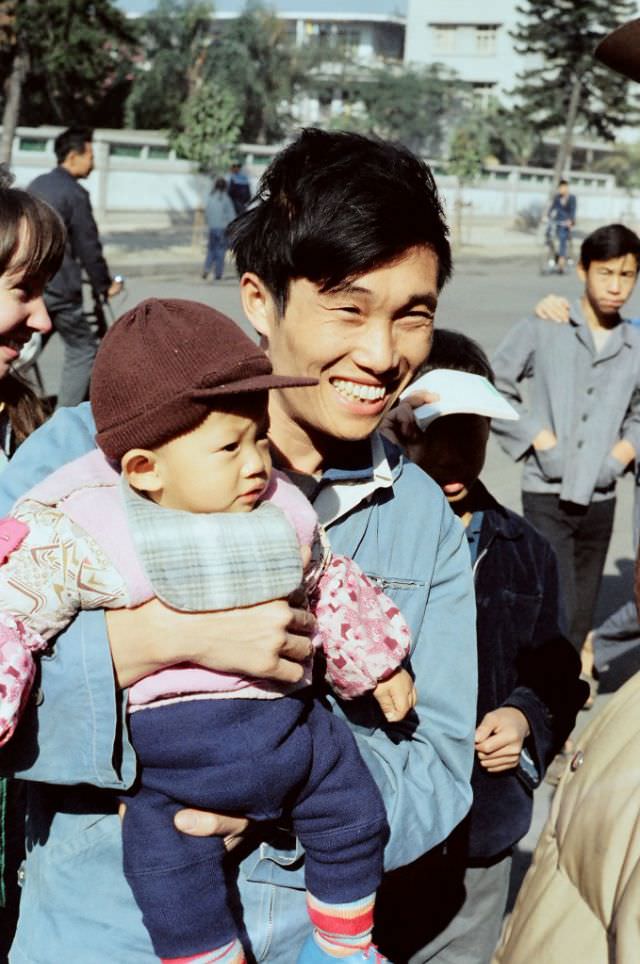 Proud dad, Guangzhou, 1978