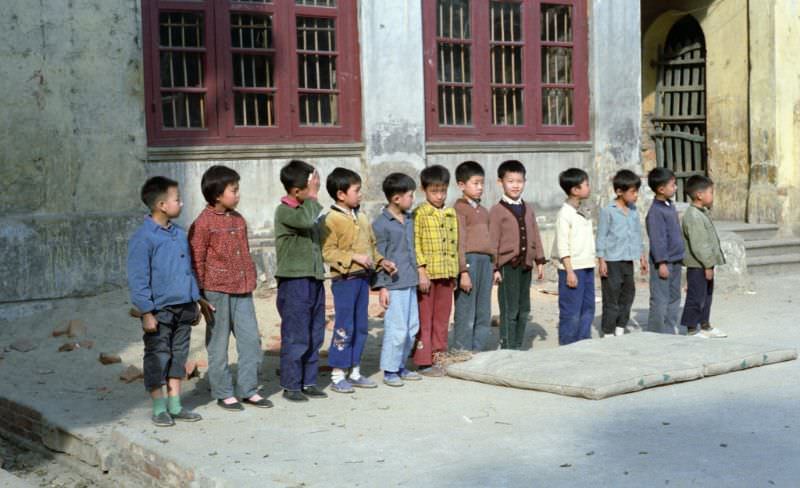 Schoolyard, Shamian Island, the formerly Western part of Guangzhou, 1978