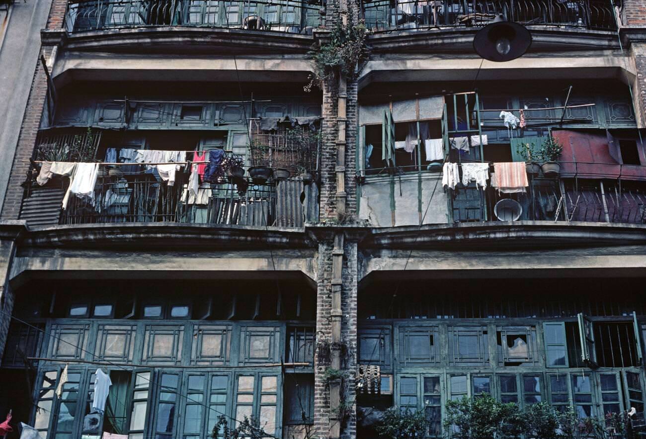 Old style apartments in Guangzhou, China, 1980