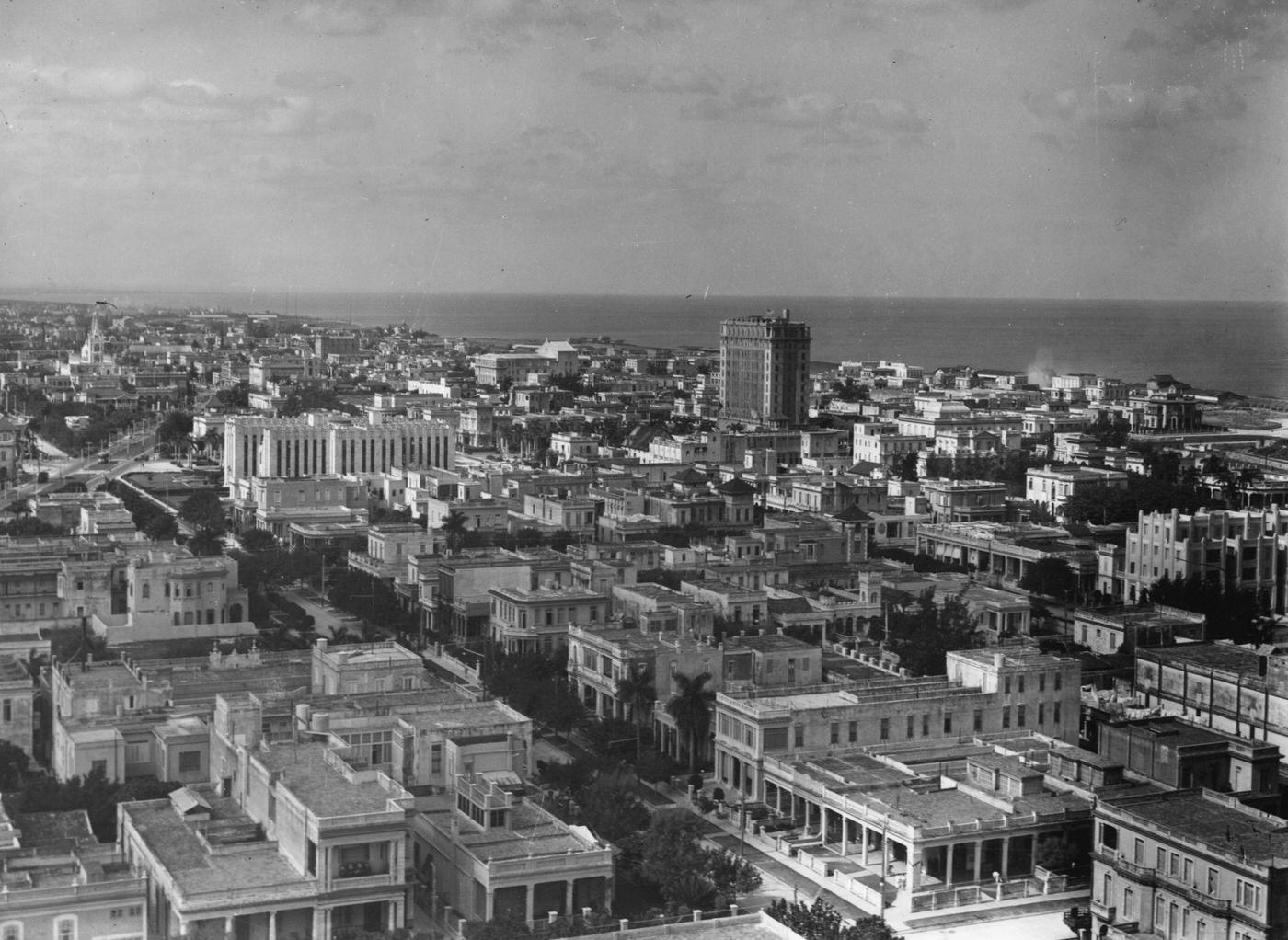 Havana, capital city and chief seaport of Cuba with its flat-roofed houses, 1930