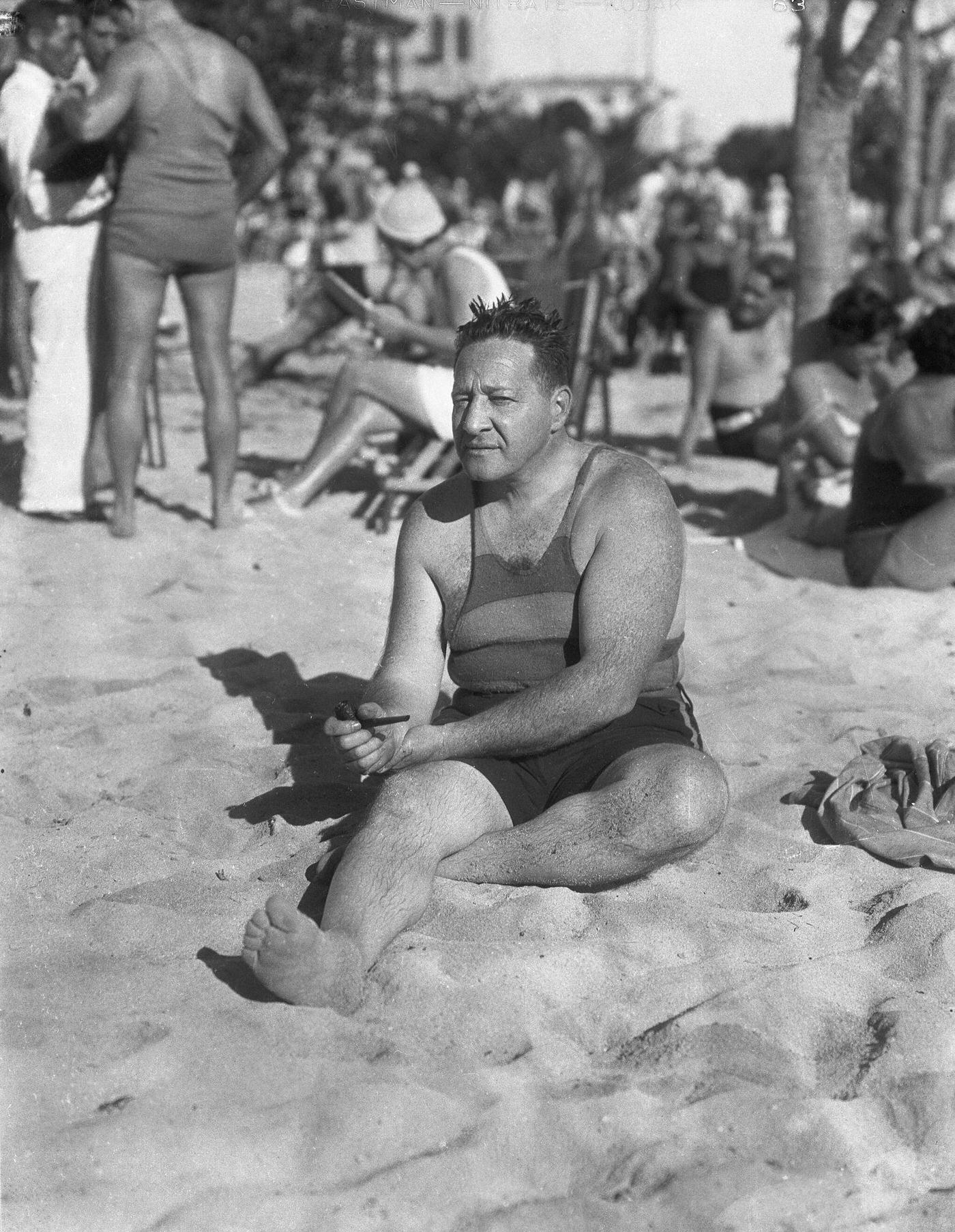 Prominent lawyer Arthur Garfield Hays enjoying a Havana vacation, 1930