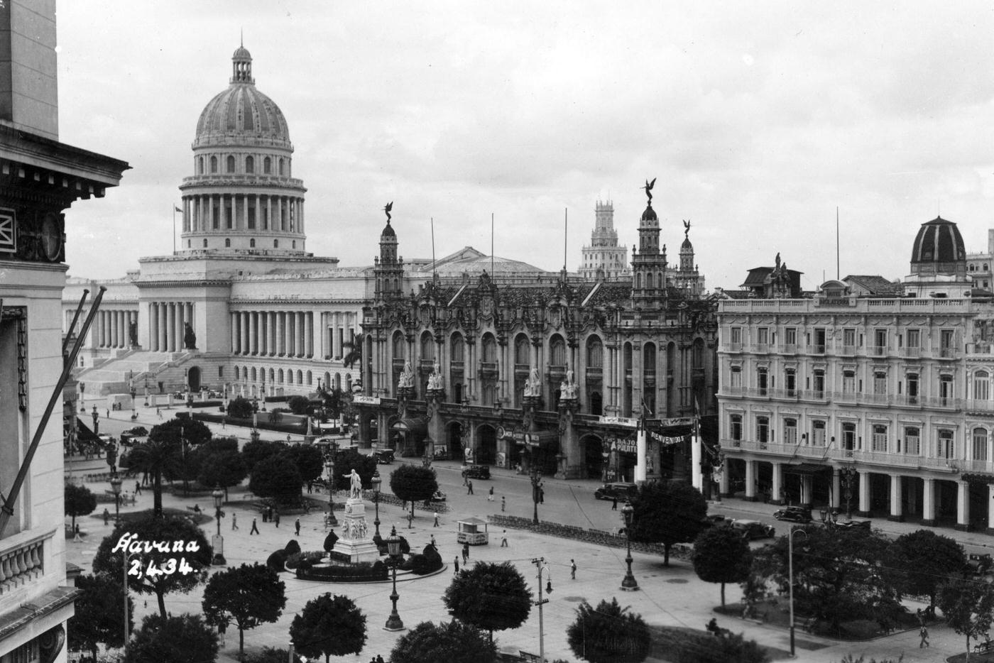Centre of Havana with its imposing buildings, including the National Capitol, 1938
