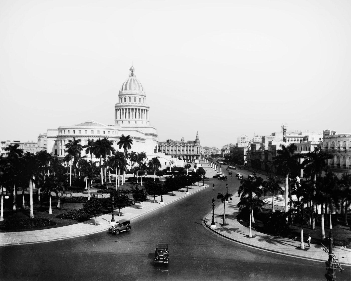 View of El Capitolio (aka National Capitol Building in Havana, Cuba, 1930