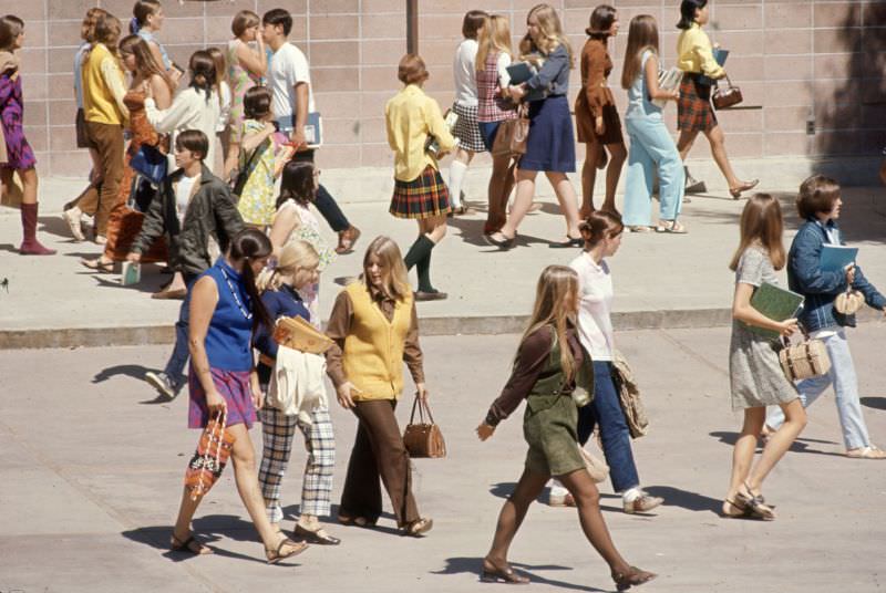 Students at Woodside High in California, 1969.