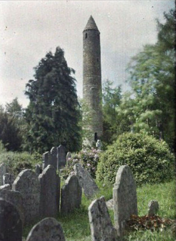 Majestic round tower of Glendalough, June 1913