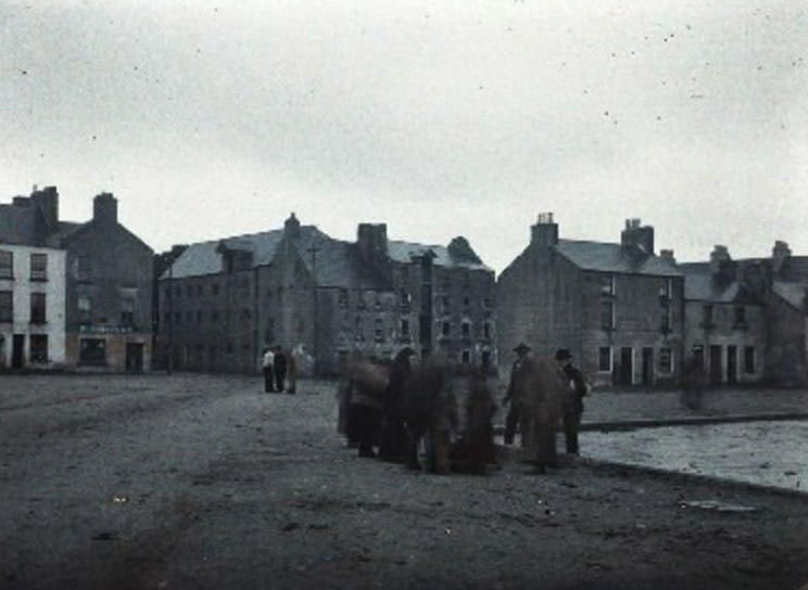 Vibrant activity at the bustling fish market in the port of Galway, 26 May 1913