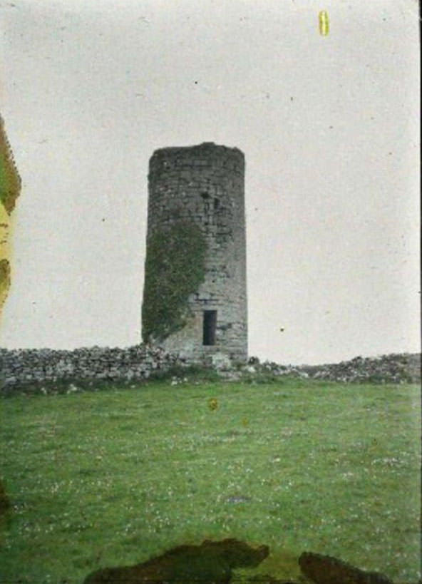 Majestic round tower of Roscam, near Oranmore, Galway, 27 May 1913