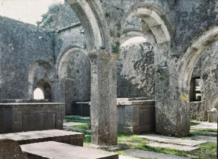 Ross Errilly Friary, a magnificent monastic ruin in Headford, Galway, 29 May 1913