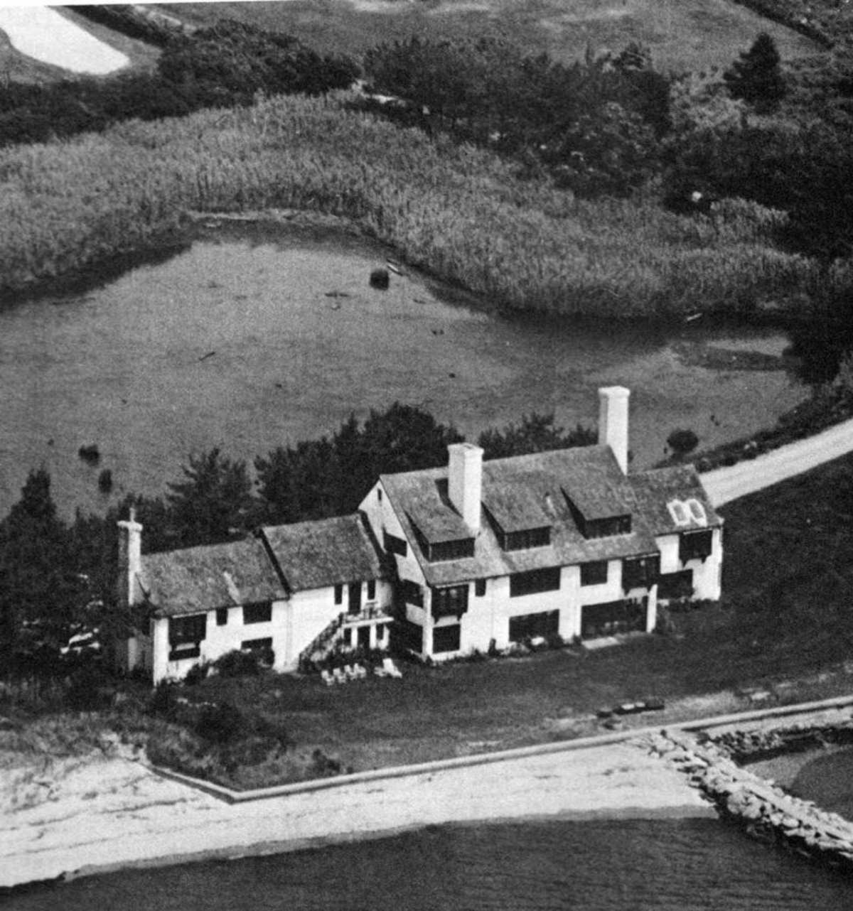 The original beach home of the Hepburn family at Fenwick in Old Saybrook, CT. It was completely destroyed in the 1938 hurricane.
