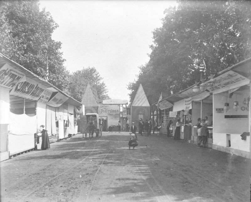 Booths at 1898 Street Fair, 1898