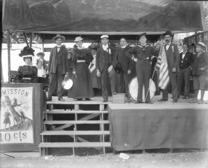 Musical troupe street fair, 1898