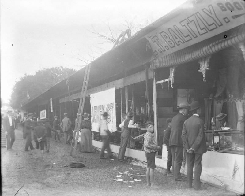 General view street fair after fire, 1898