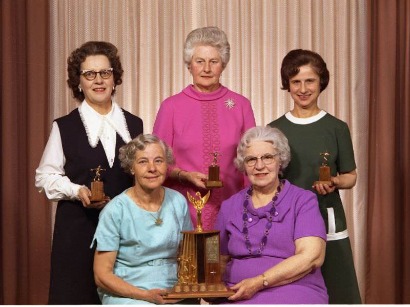 A group of women's bowling team from Nelson, May 1970