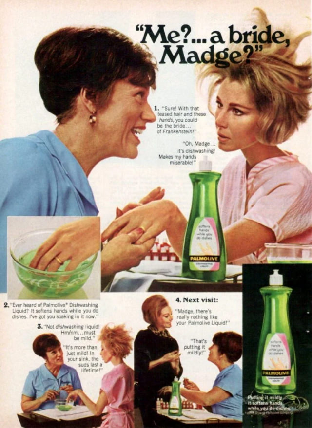 Vintage Palmolive Ads with the Legendary Madge that Sparked Laughter and Cleaned Up Hearts!