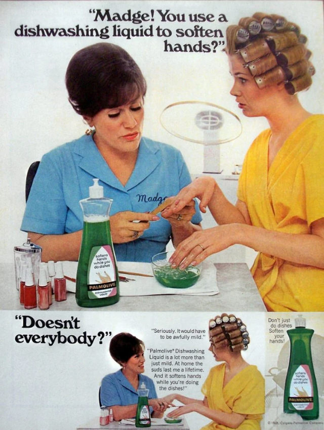 Vintage Palmolive Ads with the Legendary Madge that Sparked Laughter and Cleaned Up Hearts!