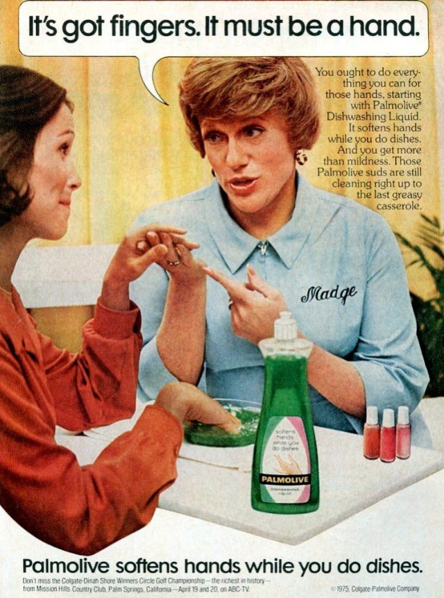 Vintage Palmolive Ads with the Legendary Madge that Sparked Laughter and Cleaned Up Hearts!