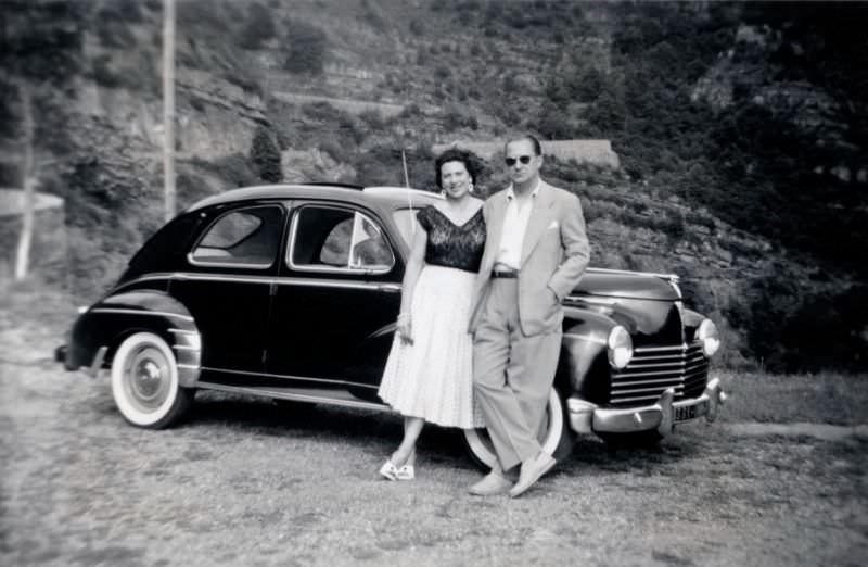 Peugeot 203, countryside, France 1955
