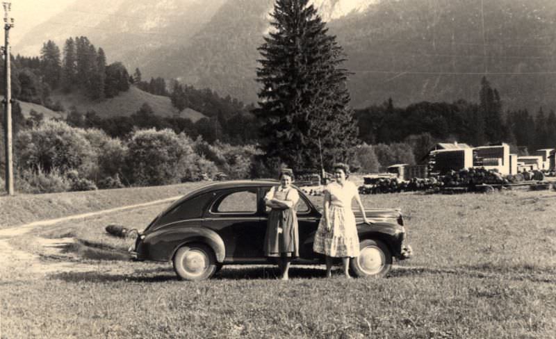 Peugeot 203, countryside, Austria 1955