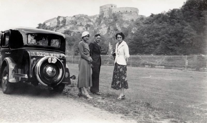 Peugeot 301, beneath an ancient fortress, Nord, France 1935
