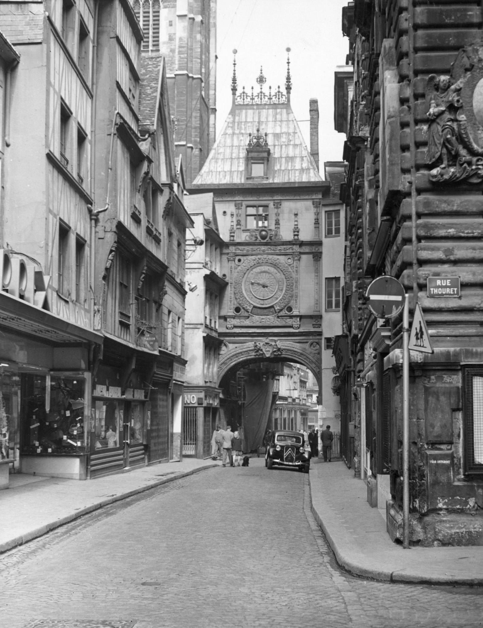 Rue de la Grosse-Horlage, Rouen, Normandy, May 1955
