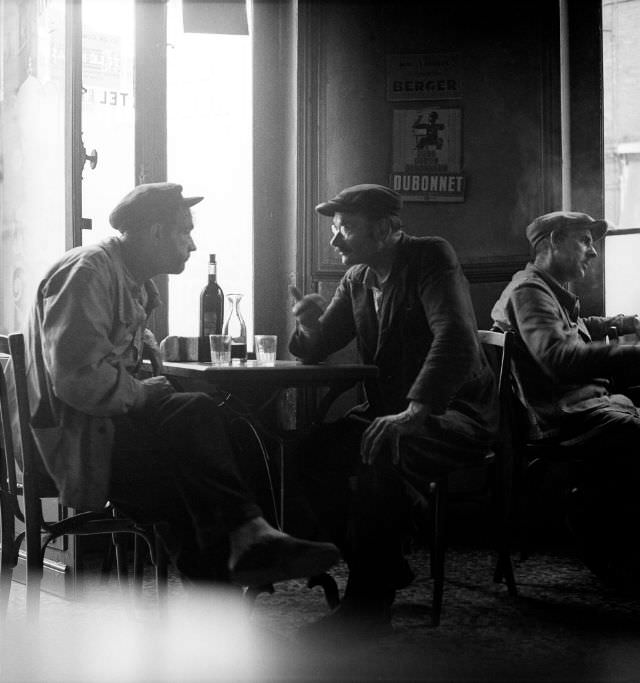 Interior of an east side cafe, Rouen, 1951