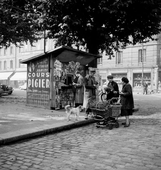 Newsstand at Place Saint-Vivien, Rouen, September 1951