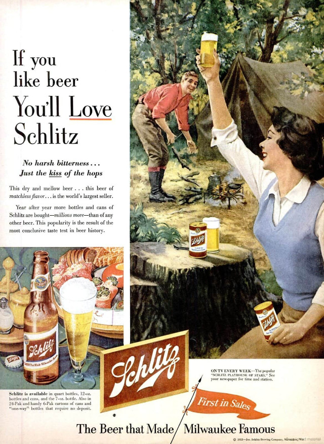 Interesting Story and Vintage Ads of Schlitz Beer from the 1950s and 1960s