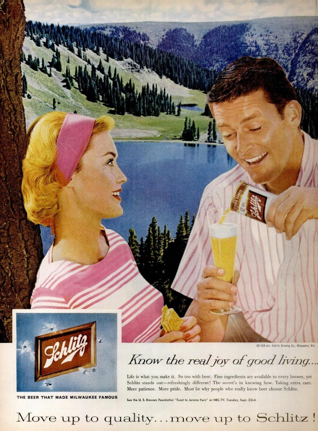 Interesting Story and Vintage Ads of Schlitz Beer from the 1950s and 1960s