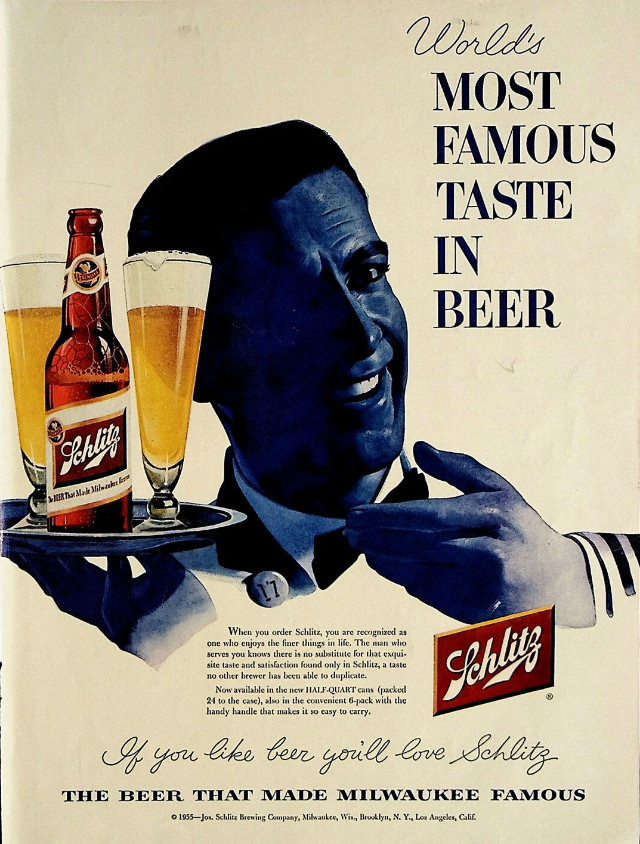 Interesting Story and Vintage Ads of Schlitz Beer from the 1950s and 1960s