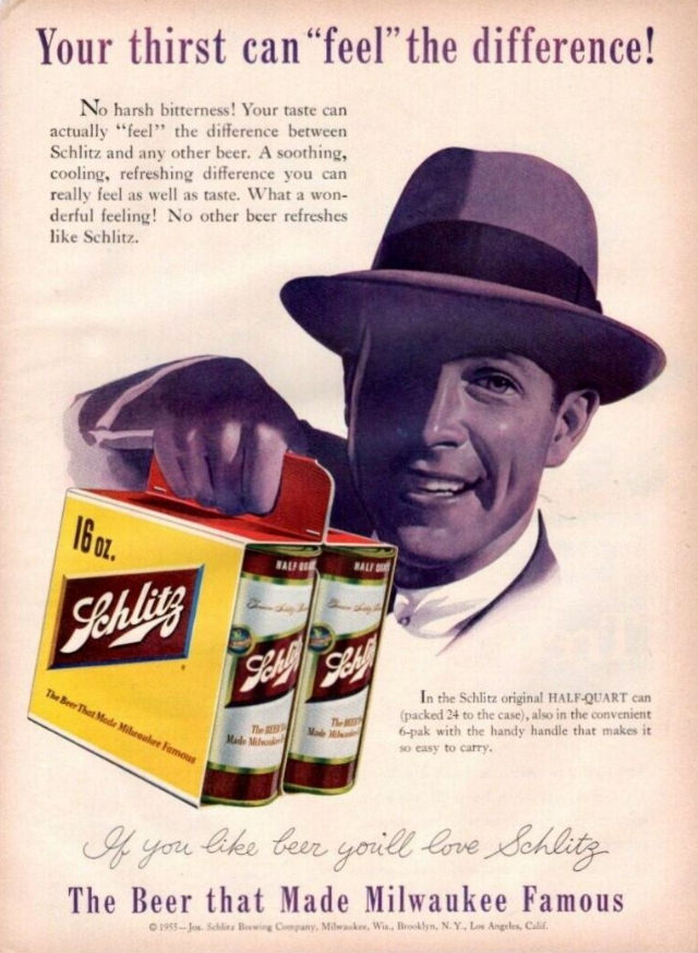 Interesting Story and Vintage Ads of Schlitz Beer from the 1950s and 1960s